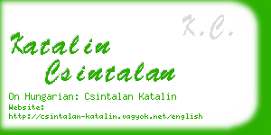 katalin csintalan business card